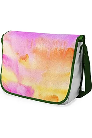 Bonamaison Digitally Printed Messenger School Bag with Khaki Strap for Students, Cross Body Bag, Courier Bag, Shoulder Bag for School, Back to School, Size: 29x36 Cm