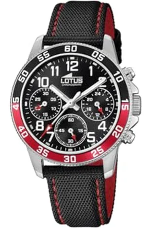 Lotus Watch Model 18581/5 from The Junior Collection, 36 mm case with red Black Leather Strap for Cadet