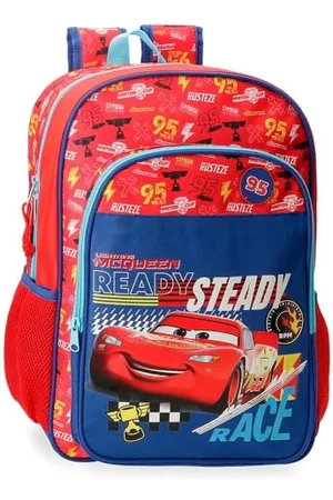Disney Joumma Cars Lets Race Backpack, School Backpack, Made of Polyester, Pockets and Compartments, Wide and Adjustable Straps., , School Backpack