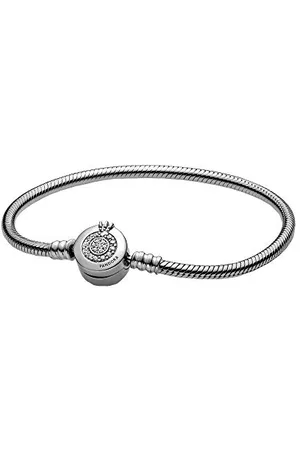 PANDORA Signature Sparkling Crown O Snake Chain sterling silver bracelet with cubic zirconia, 20