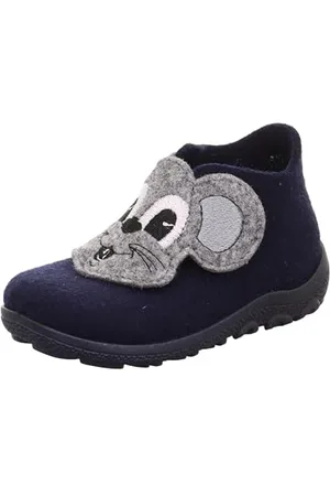 Superfit Boys Happy Hausschuhe, Blau/GRAU 8100