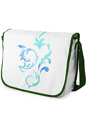 Bonamaison Digitally Printed Messenger School Bag with Khaki Strap for Students, Cross Body Bag, Courier Bag, Shoulder Bag for School, Back to School, Size: 29x36 Cm