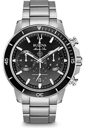 BULOVA Mens Chronograph Quartz Watch with Stainless Steel Strap 96B272