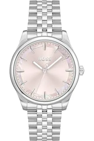 HUGO BOSS Analogue Quartz Watch for Women Graceful Collection with Silver and Two-Tone Stainless Steel Bracelet