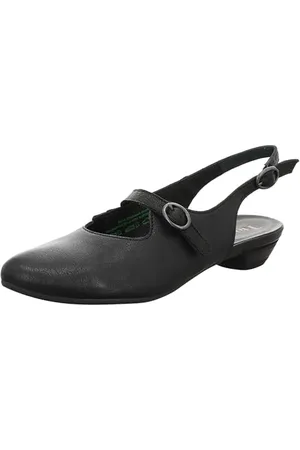Think! Damen Grace chromfrei gegerbte nachhaltige Halbschuhe, Schwarz 0000