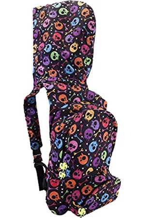 Morikukko Unisex-Adult Hooded Backpack Basic Skull Neon Yellow Backpack