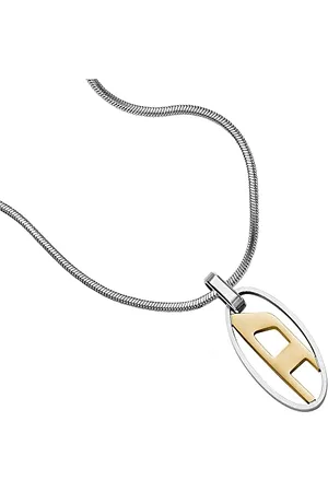 Diesel Necklace for Men Single Pendant, Length: 550MM+50MM, Width: 15.5MM, Height: 30.6MM Stainless Steel Necklace, DX1421931
