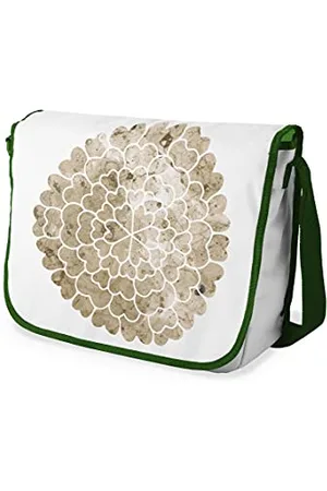 Bonamaison Digitally Printed Messenger School Bag with Khaki Strap for Students, Cross Body Bag, Courier Bag, Shoulder Bag for School, Back to School, Size: 29x36 Cm
