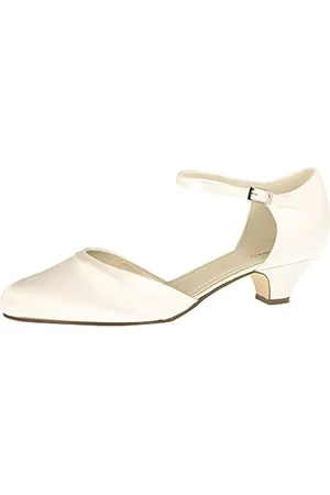 Rainbow Club Bridal Shoes Vida - Pumps, Ivory/Cream, Satin, Strap, Comfortably Padded, Wedding Shoes - Size 35 EU (2 UK)