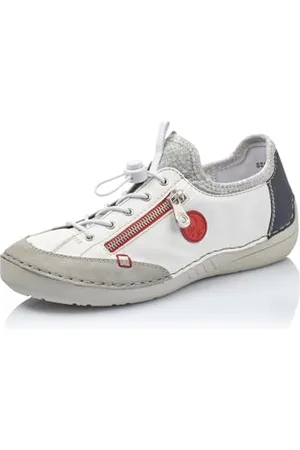Rieker Women Lace-Up Shoes 52563, Ladies Comfort Shoes,Comfort Low Shoe,Laces,Comfortable,White (Weiss Kombi / 40),42 EU / 8 UK