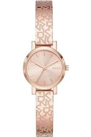 DKNY Watch for Women Soho, Three Hand movement, 24mm Rose Gold Stainless Steel case with a Stainless Steel strap, NY2884