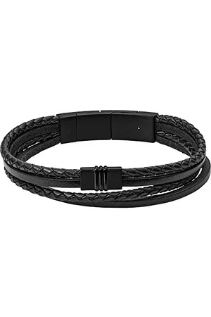 Fossil Bracelet for Men Vintage Casual, Inner Length: 175mm - 190mm black Stainless Steel Bracelet, JF03098001