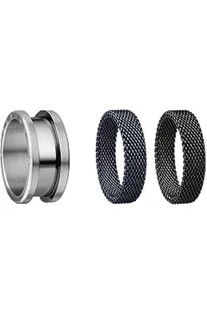 Bering Exchangeable Ring Set for Men in Silver, and Blue with the Distinctive Twist and Change System, Symphony Set B