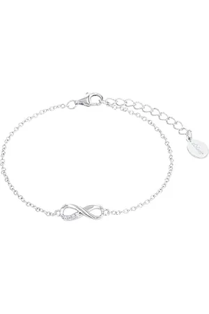 QS by s.Oliver Bracelet 925 Sterling woman bracelet, with zirconia synth., 16+3 cm, , Infinity, comes in jewelry gift box