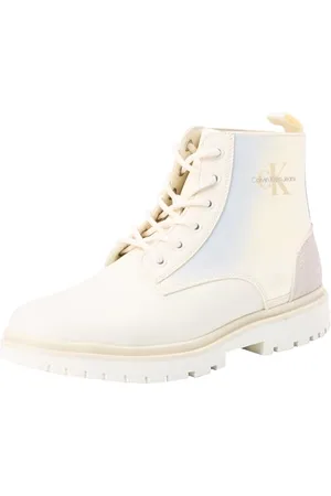 Calvin Klein Women EVA BOOT MID LACE UP MTR, Creamy White/Eggshell, 37 EU