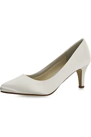 Rainbow Club Bridal Shoes Lottie - Pumps, Ivory Cream, Satin, Comfortably Padded, Classic - Size 39 EU (6 UK)