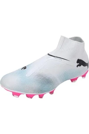PUMA Men Future 7 Match+ Ll Fg/Ag Soccer Shoes, White- Black-Poison Pink, 10 UK