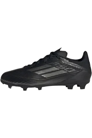 adidas Unisex F50 League Football Boots Firm Ground Shoes, Core Black/Iron Metallic/Gold, 13.5 UK