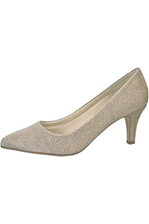 Rainbow Club Bridal Shoes Brooke - Pumps, Ivory/Gold Metallic, Wedding Shoes, Satin, Comfortably Padded - Size 38.5 EU (5.5 UK)
