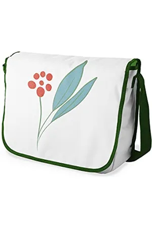 Bonamaison Digitally Printed Messenger School Bag with Khaki Strap for Students, Cross Body Bag, Courier Bag, Shoulder Bag for School, Back to School, Size: 29x36 cm