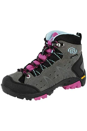BRUTTING Unisex Kids’ Mount Bona High Kids High Rise Hiking Shoes, Grey (Grey/Lila/Blue), 4 UK