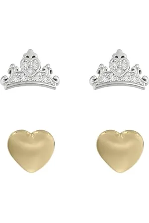 Disney Princess Sterling plated Crown & Heart Earrings S901204TZWL