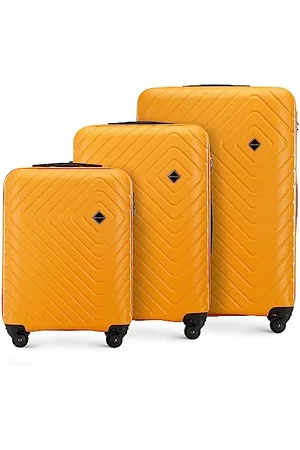 Wittchen Cube line Luggage Set of 3 suitcases Geometric Textured ABS Telescopic Handle Combination Lock 4 Wheels Size (S+M+L)