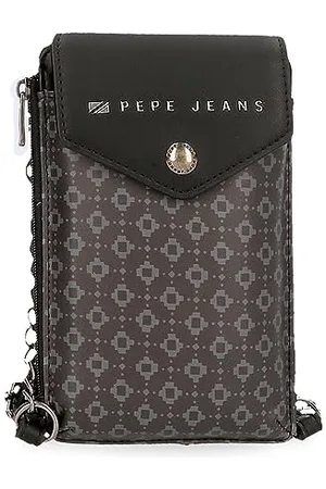 Pepe Jeans Bethany Small Shoulder Bag Black 9.5 x 16.5 cm Faux Leather, , One Size, Small Crossbody Bag