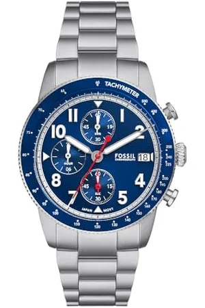 Fossil Sport Tourer Watch for Men, Chronograph Movement with Stainless Steel or Leather Strap, ,42 mm