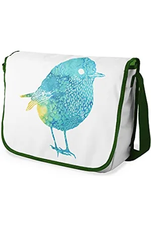 Bonamaison Digitally Printed Messenger School Bag with Khaki Strap for Students, Cross Body Bag, Courier Bag, Shoulder Bag for School, Back to School, Size: 29x36 Cm