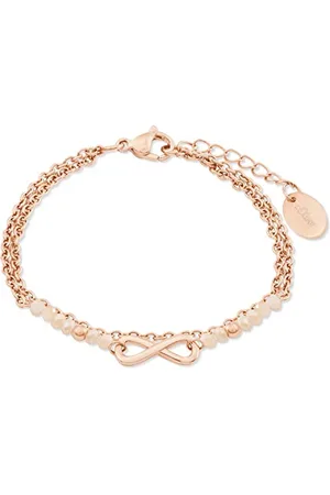 QS by s.Oliver Bracelet stainless steel woman bracelet, with glass, 16+4 cm, rose-colored, Infinity, comes in jewelry gift box