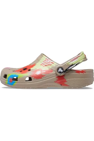 Crocs Unisex-Adult Classic Graphic Clogs, Mushroom/Multi, 7 UK Men / 8 UK Women