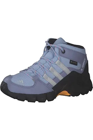 adidas Unisex Kids Terrex Mid GORE-TEX Trainers, Blue Dawn/Grey One/Solar Gold, 4 UK