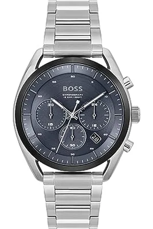 HUGO BOSS Chronograph Quartz Watch for Men TOP Collection with Silver Stainless Steel Bracelet - 1514093