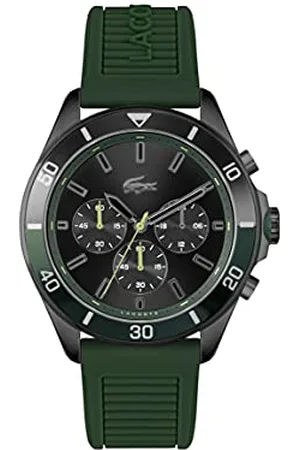 Lacoste Chronograph Quartz Watch for Men with Green Silicone Bracelet - 2011153