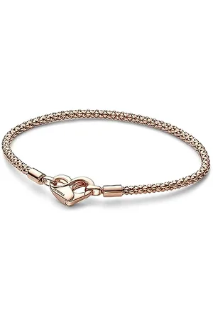 PANDORA Moments Studded chain 14k -plated bracelet with heart clasp, 21
