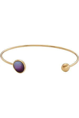 Skagen Bracelet for Women Sea Glass, Length: 165mm, Width: 10.8mm Gold Stainless Steel Bracelet, SKJ1688710