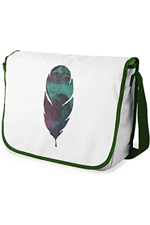 Bonamaison Digitally Printed Messenger School Bag with Khaki Strap for Students, Cross Body Bag, Courier Bag, Shoulder Bag for School, Back to School, Size: 29x36 Cm