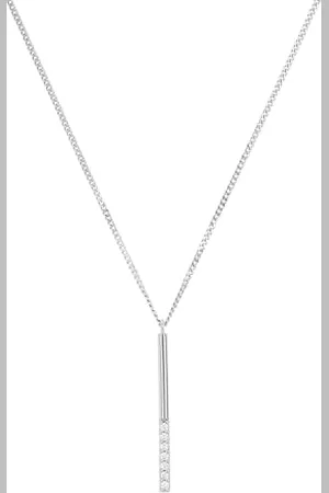 QS by s.Oliver Necklace with pendant 925 Sterling woman necklace, with zirconia synth., 42+3 cm, , comes in jewelry gift box