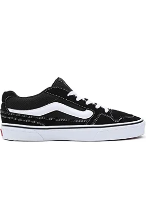 Vans Mens Size 15, Caldrone Sneaker Black & White Suede & Mesh Canvas Lace Up Shoes, Low Top Men