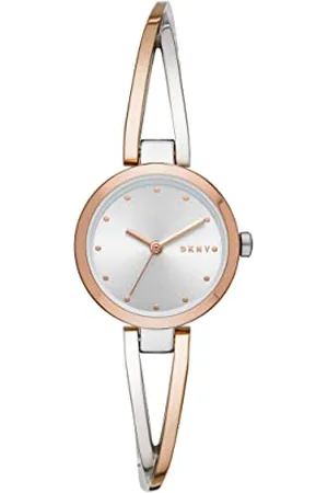 DKNY Watch for Women Crosswalk, Three Hand movement, 26mm Rose Gold Stainless Steel case with a Stainless Steel strap, NY2791