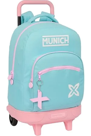 Safta Munich Heaven – Large Backpack with Wheels, Compact, Removable, Ideal for Children of Different Ages, Comfortable and Versatile, Quality and Resistance, 33 x 22 x 45 cm, Sky Blue,