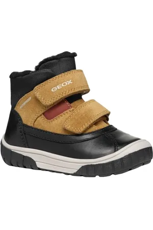 Geox Baby B OMAR BOY WPF C Ankle Boot, Black/Curry, 2 UK Child