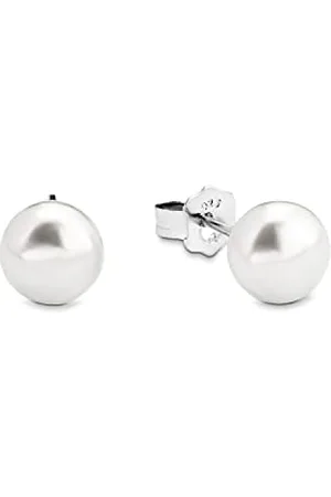 QS by s.Oliver Amor stud earrings 925 Sterling woman earrings, with freshwater cultured pearl, 0.7 cm, , comes in jewelry gift box
