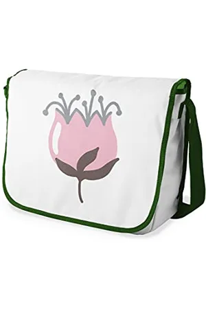 Bonamaison Digitally Printed Messenger School Bag with Khaki Strap for Students, Cross Body Bag, Courier Bag, Shoulder Bag for School, Back to School, Size: 29x36 cm