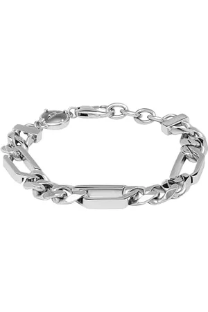 Diesel Bracelet for Men Steel, Length: 180-195mm, Width: 11.5mm, Height: 5.5mm Silver Stainless Steel Bracelet, DX1351040