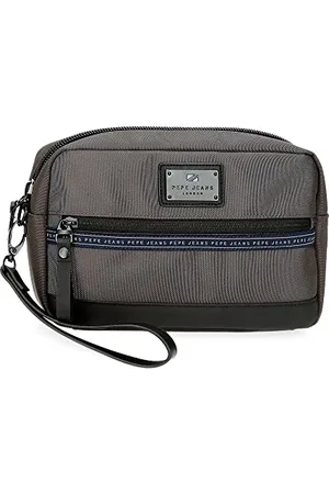 Pepe Jeans Iron Gray Handbag 24,5x15x6 cm Polyester with Synthetic Leather details