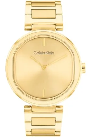 Calvin Klein Analogue Quartz Watch for Women with Gold Colored Stainless Steel Bracelet - 25200252