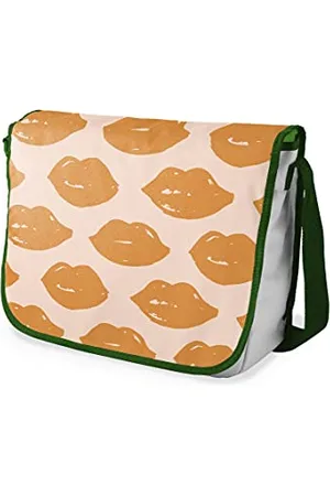 Bonamaison Digitally Printed Messenger School Bag with Khaki Strap for Students, Cross Body Bag, Courier Bag, Shoulder Bag for School, Back to School, Size: 29x36 Cm