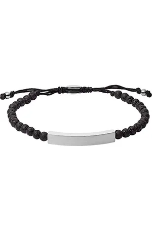 Fossil Bracelet for Men Vintage Casual, Inner Length: 170mm ~ 250mm black Semi-Precious Bracelet, JF03247040